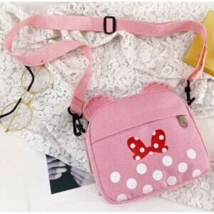 Pink Minnie Mouse inspired purse girls crossbody bag - Cute soft material